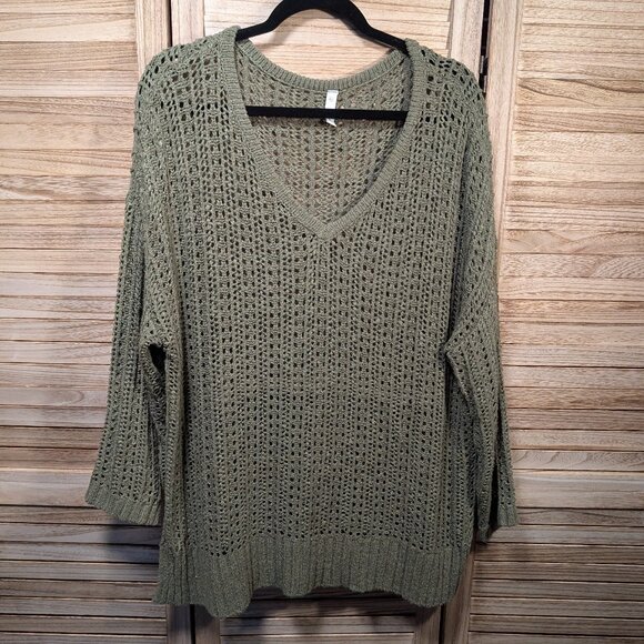 Wishlist Olive Green Knit Sweater Size M/L - Picture 1 of 7